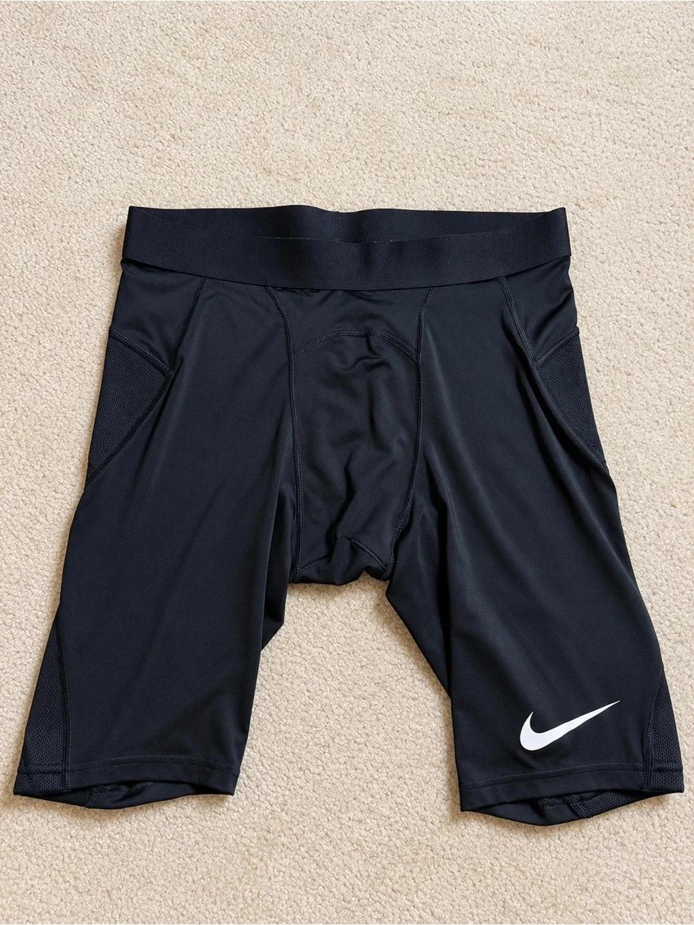 Nike Black Men's Athletic Compression Boxer Briefs with White Swoosh